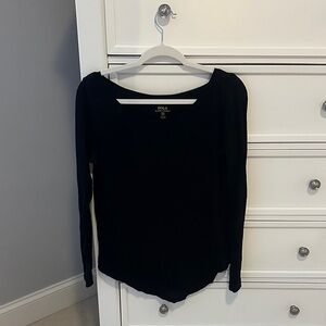 Polo Ralph Lauren Cotton Black Long Sleeve Top